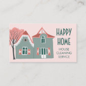 Huishoudelijke schoonmaakdiensten Roze Groen Visitekaartje (Voorkant)