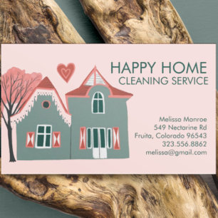 Huishoudelijke schoonmaakdiensten Roze Groen Visitekaartje