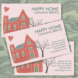 Huishoudelijke schoonmaakdiensten Roze Groen Visitekaartje