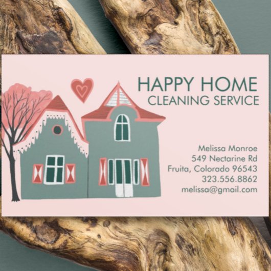 Huishoudelijke schoonmaakdiensten Roze Groen Visitekaartje