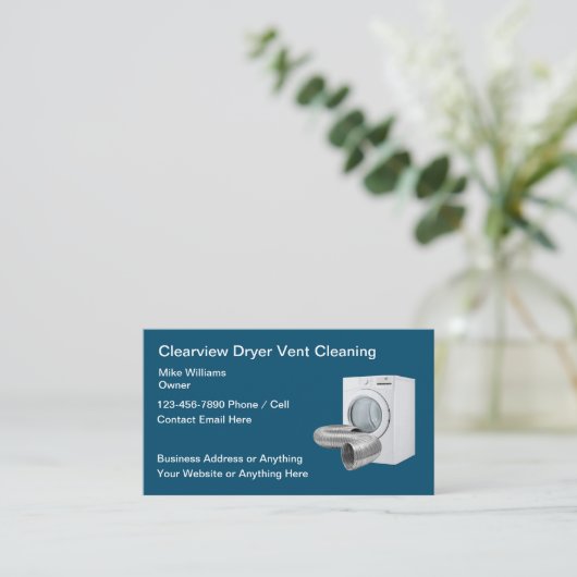 Huishoudelijke schoonmaakdiensten voor wasdroger visitekaartje (Staand voorkant)