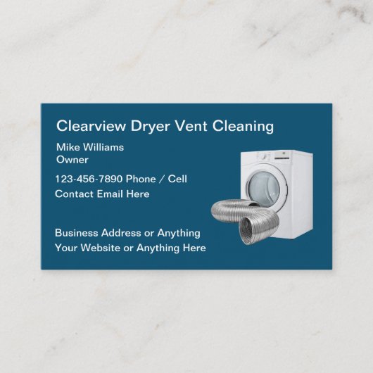 Huishoudelijke schoonmaakdiensten voor wasdroger visitekaartje (Voorkant)