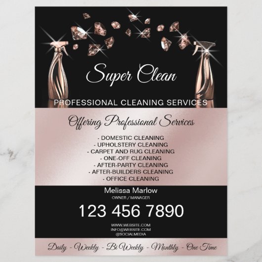 Huishoudelijke schoonmaakservice schoonmaakservice flyer (Voorkant)