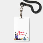 Huishoudelijke schoonmaker badge (Achterkant met koord)