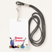 Huishoudelijke schoonmaker badge (Achterkant met draagriem)