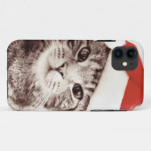Huishoudelijke tabletkat met rood kerstpet Case-Mate iPhone case (Achterkant (horizontaal))