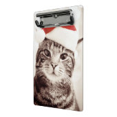 Huishoudelijke tabletkat met rood kerstpet mini klembord (Angled2)