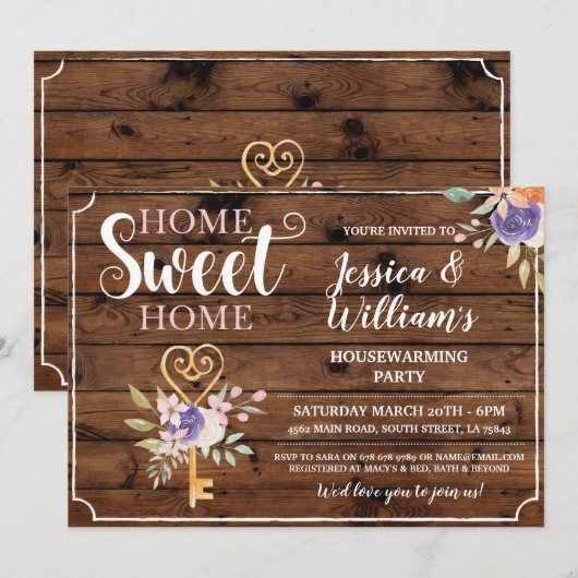 Huishoudelijke verwarming Startbloemen Hout Kaart (Voorkant / Achterkant)