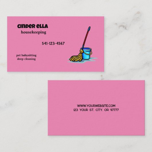 Huishoudelijke Visitekaartje (Voorkant / Achterkant)