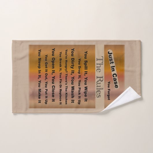 Huishoudelijke voorschriften handdoek (Handdoek)