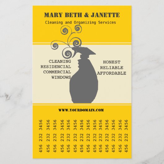 Huishoudelijke warenhuisschoonmaak flyer (Voorkant)