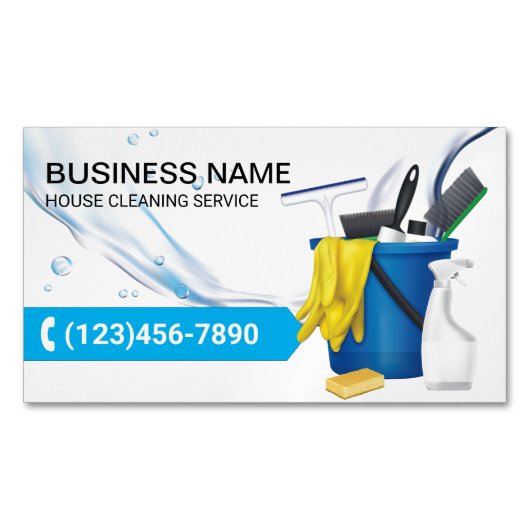 Huishoudelijke waterstromen magnetisch visitekaartje (Voorkant)