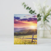 Huishoudelijke zonsondergang in bergen briefkaart (Staand voorkant)