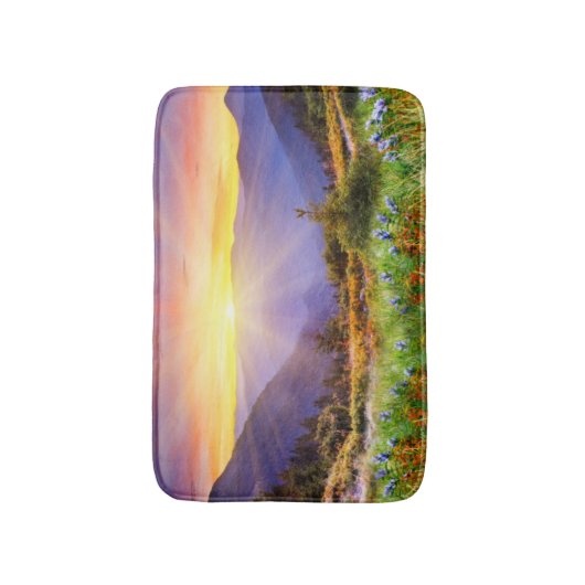 Huishoudelijke zonsondergang in het berglandschap badmat (Voorkant Verticaal)