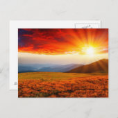 Huishoudelijke zonsondergang in het berglandschap  briefkaart (Voorkant / Achterkant)