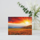 Huishoudelijke zonsondergang in het berglandschap  briefkaart (Staand voorkant)