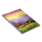 Huishoudelijke zonsondergang in het berglandschap notitieboek (Rechterzijde)