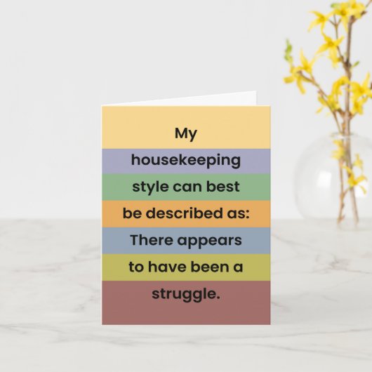 Huishouden "Just for Fun" Joke Kaart (Gele Bloem)