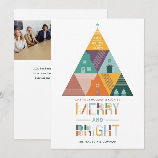 Huishoudens en boomgaarden Real Estate Business Ho Feestdagenkaart (Voorkant / Achterkant)