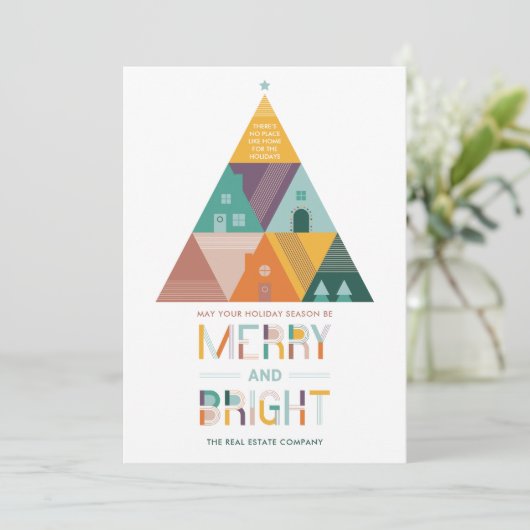 Huishoudens en boomgaarden Real Estate Business Ho Feestdagenkaart (Staand voorkant)