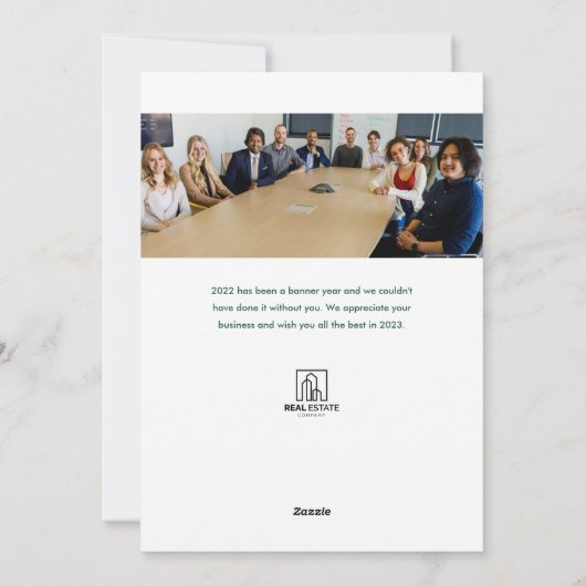 Huishoudens en boomgaarden Real Estate Business Ho Feestdagenkaart (Achterkant)