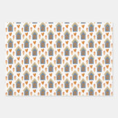 Huishoudens, harten en bloemen inpakpapier vel (Voorkant 3)