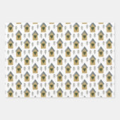 Huishoudens, harten en bloemen inpakpapier vel (Voorkant)