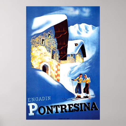 Huishoudens in Pontresina, Zwitserland Poster (Voorkant)