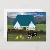 Huishoudens met Briefkaart voor dierscène (Voorkant / Achterkant)