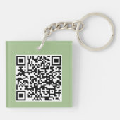 Huishoudens met meerdere katten Groen grappige QR- Sleutelhanger (Achterkant)