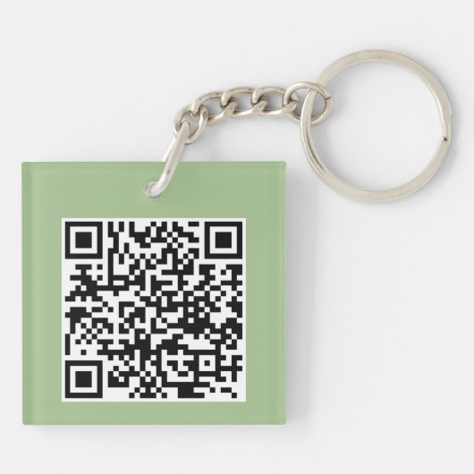 Huishoudens met meerdere katten Groen grappige QR- Sleutelhanger (Achterkant)