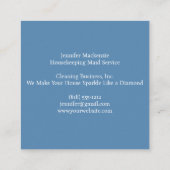 Huishouding Maid Service Schoonmaak Huis Vierkante Visitekaartje (Achterkant)