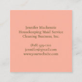 Huishouding Maid Service Schoonmaak Huis Vierkante Visitekaartje (Achterkant)