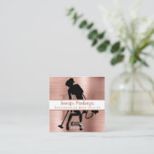 Huishouding Maid Service Schoonmaak Roos Goud Vierkante Visitekaartje (Staand voorkant)