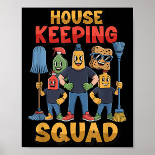 Huishouding Schoonmaak Team Hotel Personeel Huisho Poster