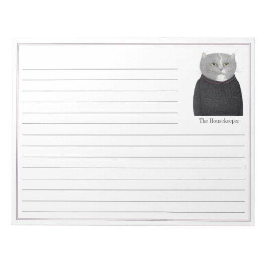 HUISHOUDSTER CAT 11x8.5 Notitieblok (Voorkant)