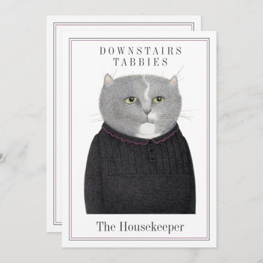 HUISHOUDSTER CAT 5x7 Platte Kaart + Tekst (Voorkant / Achterkant)