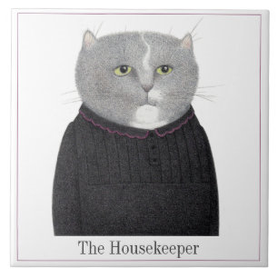 HUISHOUDSTER CAT 6 "Vierkante keramische Tegel + t Tegeltje
