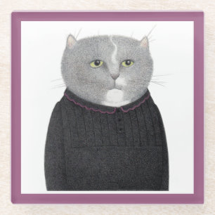 HUISHOUDSTER CAT Glass Drink Onderzetter