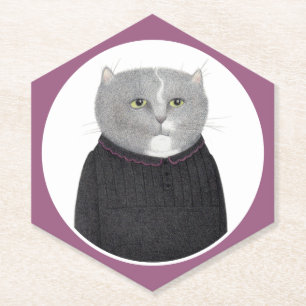 HUISHOUDSTER CAT Pointy Hexagon Papier Onderzetter