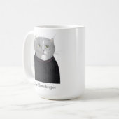 HUISHOUDSTER CAT Tall White Mok + Tekst (Voorkant links)