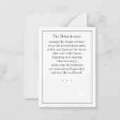 HUISHOUDSTER CAT Trading Kaart Notitiekaartje (Achterkant)