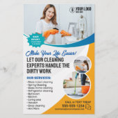 Huishoudster Huis Kantoor Schoonmaak Maid Service Flyer (Voorkant)