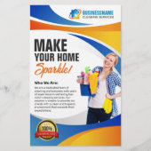 Huishoudster Huis Kantoor Schoonmaak Maid Service Flyer (Voorkant)