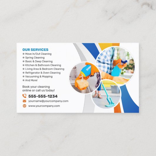 Huishoudster Huis Kantoor Schoonmaak Maid Service Visitekaartje (Achterkant)