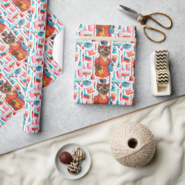Huishoudster Kat maakt het huis schoon Cadeaupapier