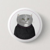 HUISHOUDSTER KAT Ronde Pin Button II (Voorkant)