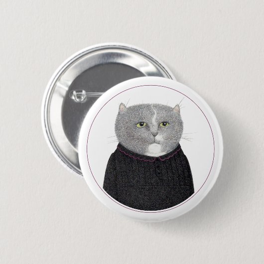HUISHOUDSTER KAT Ronde Pin Button II (Voorkant /achterkant)