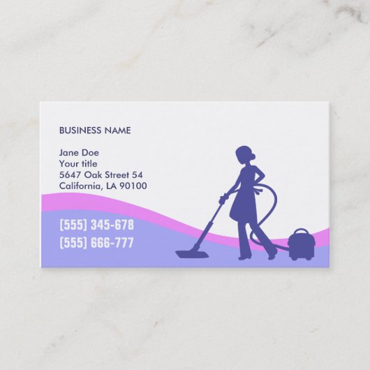 Huishoudster & Maid Business Card Template Visitekaartje (Voorkant)