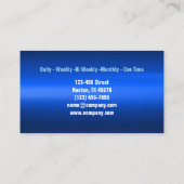 Huishoudster Maid Service Cleaner Visitekaartje (Achterkant)